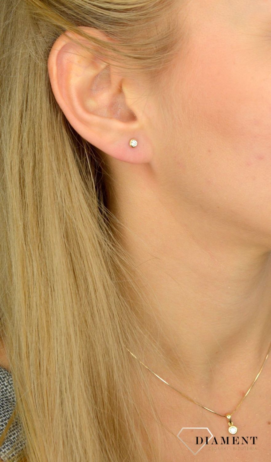 Kolczyki złote DIAMENT żółte złoto, diamenty 0,2 ct E 393.jpg